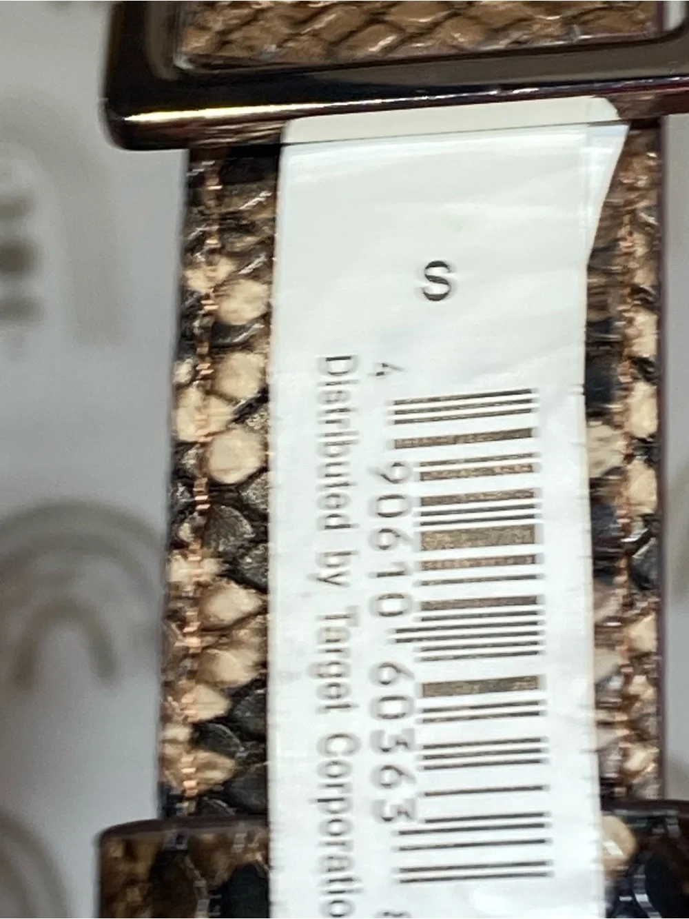 Target Brown Snake-Print Women's Belt with Gold Buckle